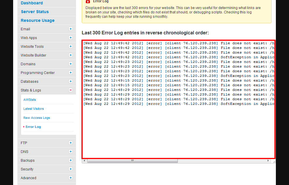 view error log in ganttproject