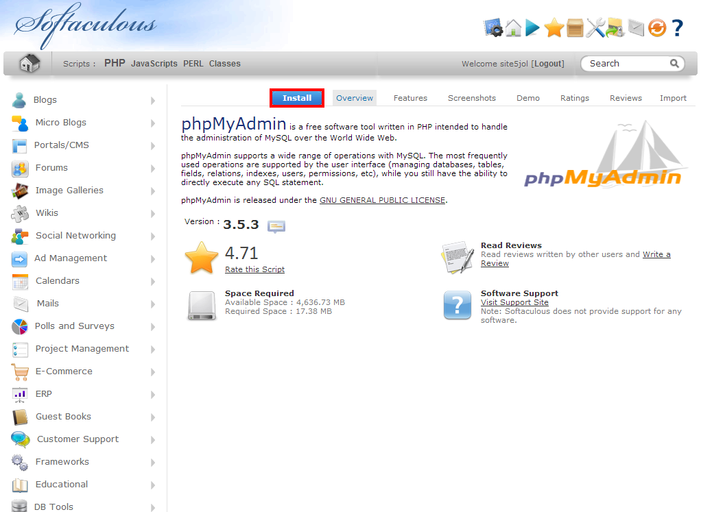 PhpMyAdmin