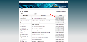 cPanel รายการโมดูลที่มีการติดตั้ง