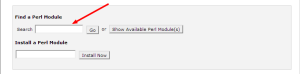 ค้นหา cPanel สำหรับโมดูลของ Perl