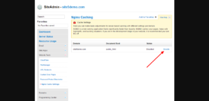 SiteAdmin Nginx Caching Enable