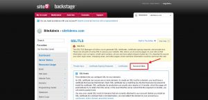 SiteAdmin Secured Sites Tab